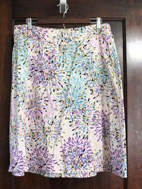 Lane Bryant A-Line Pastel Splash Skirt, Size 14